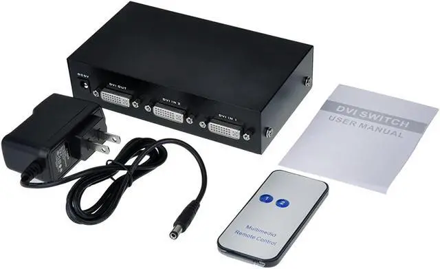 Alt view image 7 of 7 - Iseebiz DVI Switch Box, 2 in 1 Out DVI Selector for PC Laptop DVR Projector HDTV DVI Port Devices, Support 1920x1440, 165Mhz Bandwidth