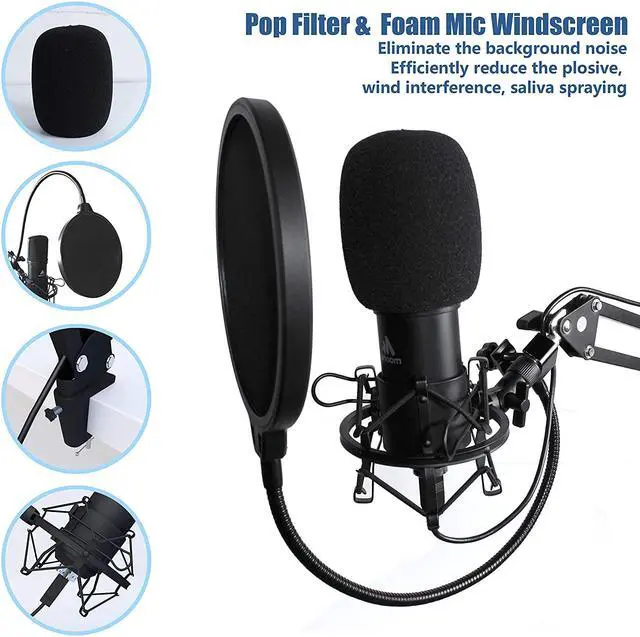 Alt view image 5 of 7 - USB Microphone Kit 192KHZ/24BIT Plug & Play MAONO AU-A04 USB Computer Cardioid Mic Podcast Condenser Microphone with Professional Sound Chipset for PC Karaoke, YouTube, Gaming Recording