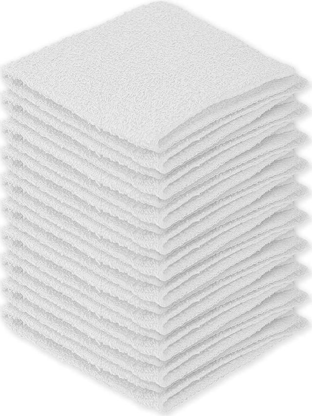 DecorRack 10 Pack Kitchen Dish Towels, 100% Cotton, 12 x 12 Inch, Small  Dish Cloths, Gray (Pack of 10) 