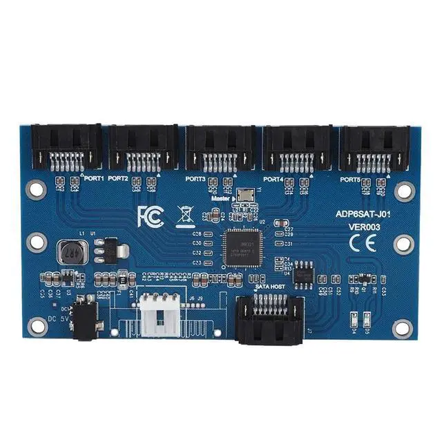 Alt view image 2 of 7 - Zer one 1 to 5 Sata Port Multiplier SATA Expander Hard Disk Riser Card Computer Motherboard SATA3.0 Expansion Card,Support Hot Swap