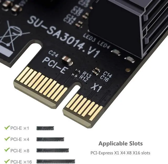 Alt view image 5 of 7 - PCIe SATA Card 4 Port,Marvell 9215 Non-Raid 6Gbps PCI Express to SATA 3.0 Ports Expansion Controller ,Boot as System Disk, for Desktop PC Support SSD and HDD with Low Profile Bracket and 4 SATA Cable