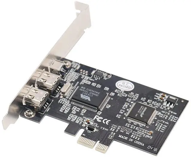 Alt view image 4 of 7 - Tan QY 1394 Firewire Card,PCIe 3 Ports 1394A Firewire Expansion Card, PCI Express (1X) to External IEEE 1394 Adapter Controller (2 x 6 Pin + 1 x 4 Pin) for Desktop PC and DV Connection