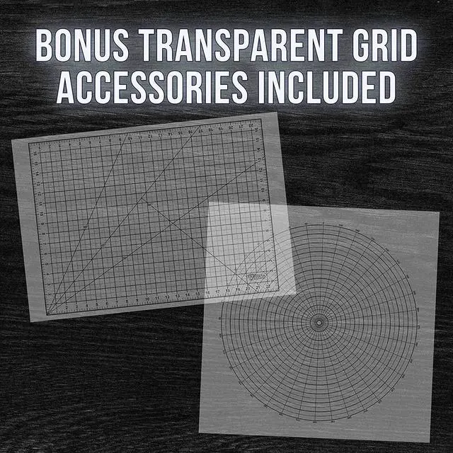 Alt view image 6 of 6 - US ART SUPPLY Lightmaster 32.5" Extra Large(A2) 17"x24" LED Lightbox Board Ultra-Thin 3/8" Light Box Pad and 110V AC Power Adapter Dimmable LED with Measuring Overlay Grid & Circle Template/Protractor