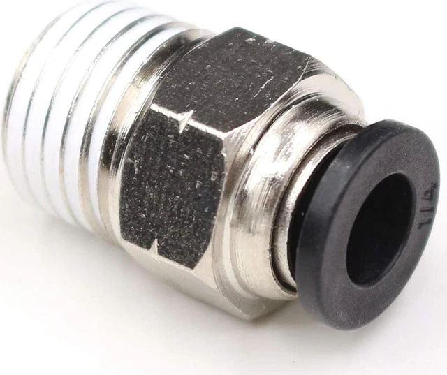 Alt view image 3 of 6 - 1/4 Push to Connect Fittings, CEKER 1/4" NPT Air Fittings 1/4 Inch Od Tubing Pneumatic Fitting Air Line Fittings Quick Connect Air Hose Fittings Push Lock Fittings Air Tube Connector 5Pack