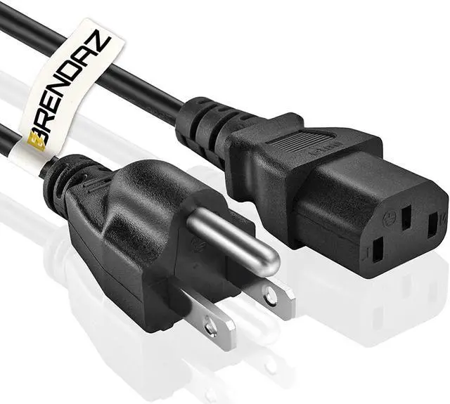 Alt view image 2 of 2 - BRENDAZ 18AWG AC Power Cord Cable w/ 3 Conductor C13/5-15P for Desktop Computer, Brother Canon Epson Laser Printers, HDTV Optoma, Sony LCD Projector, 6-FT