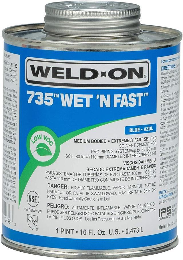 Weld On Wet R Dry PVC Glue 725 Blue Cement