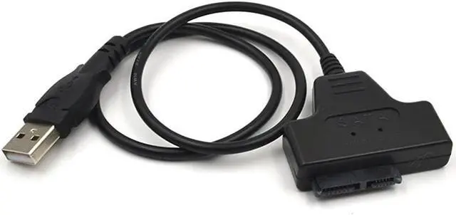 Alt view image 3 of 3 - LUNNING USB 2.0 to 7+6 13 Pin Slimline Slim SATA Laptop CD/DVD ROM Optical Drive Adapter Cable Black