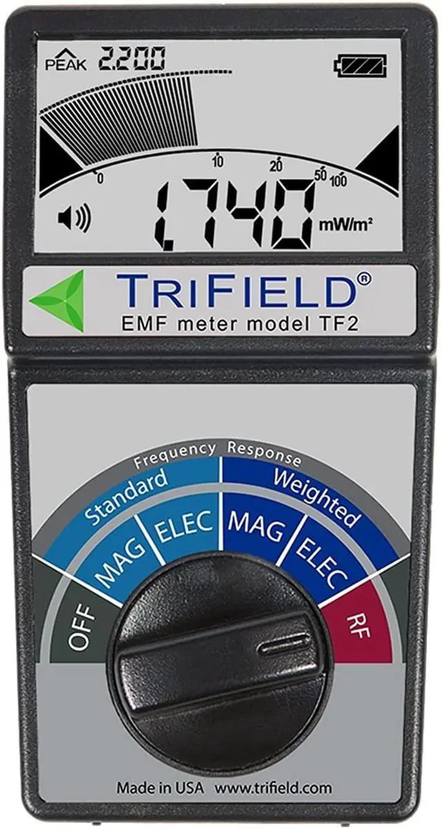 Alt view image 2 of 5 - Electric Field, Radio Frequency (RF) Field, Magnetic Field Strength Meter by Trifield – EMF Meter Model TF2 – Detect 3 Types of Electromagnetic Radiation with 1 Device – Made in USA by AlphaLab, Inc.