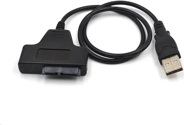 Alt view image 2 of 3 - LUNNING USB 2.0 to 7+6 13 Pin Slimline Slim SATA Laptop CD/DVD ROM Optical Drive Adapter Cable Black