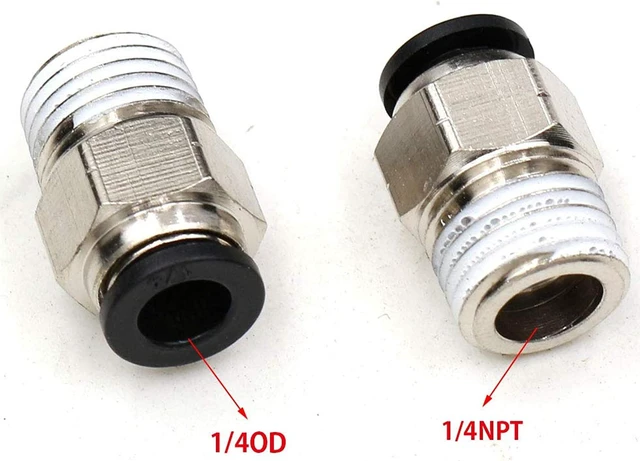 Alt view image 4 of 6 - 1/4 Push to Connect Fittings, CEKER 1/4" NPT Air Fittings 1/4 Inch Od Tubing Pneumatic Fitting Air Line Fittings Quick Connect Air Hose Fittings Push Lock Fittings Air Tube Connector 5Pack
