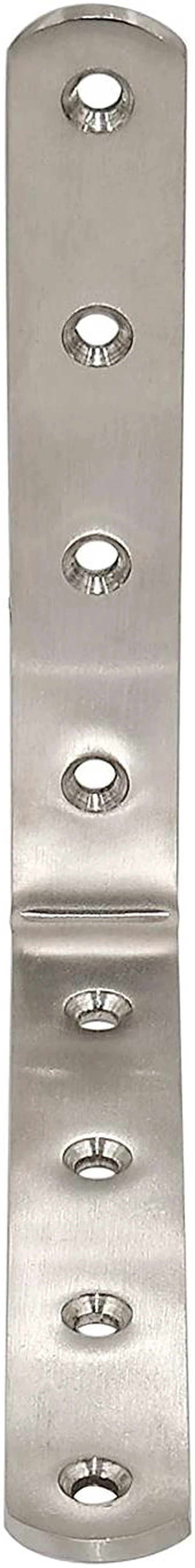 Alt view image 7 of 7 - L Brackets WEBI Corner Bracket,90 Degree Stainless Steel Corner Brace- 8 Packs 4 mm Thick 6" X 6",Heavy Duty Shelf Brackets Right Angle Bracket for Shelf, Wood, Furniture, Shelves, Brush Nickel