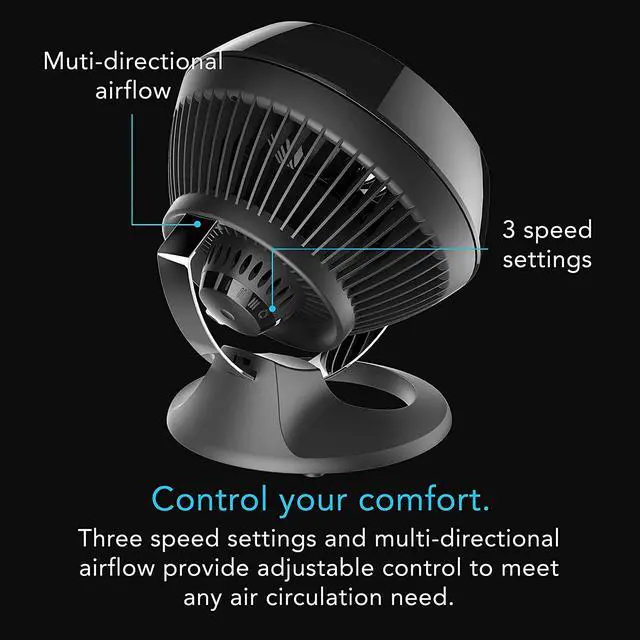 Alt view image 16 of 20 - Vornado 460BLK 460 Compact Small Air Circulator - Black