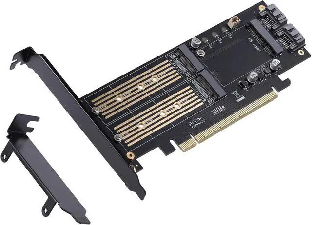 Alt view image 2 of 7 - 3 in 1 M.2 and mSATA SSD Adapter Card for M.2 NVME to PCIE Adapter,M.2 SATA SSD to SATA III Adapter,mSATA to SATA Adapter (with 2 Aluminum Heatsink)