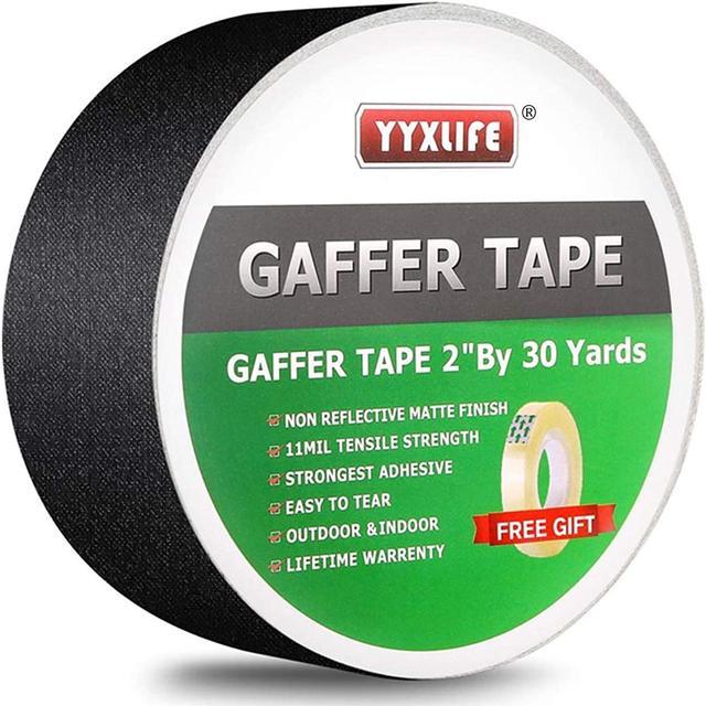 Premium Grade Gaffers Tape, 2 Inch X 30 Yards, Black Heavy Duty  Non-Reflective Matte No Residue Gaff Main Stage Tape,Electrical Tape,Duct  Tape for Photographers,Waterproof Gaffer Tape 