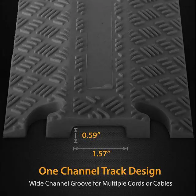 Alt view image 2 of 7 - Pyle 80 Inch B07WRSN564 PCBLCO101X2 80 Inch Double Ramp Rubber Floor Cord Concealer - 1 Channel Heavy Duty Cable Protector Wire/Hose/Pipe Hider Driveway Protective Covering Armor PCBLCO101X2