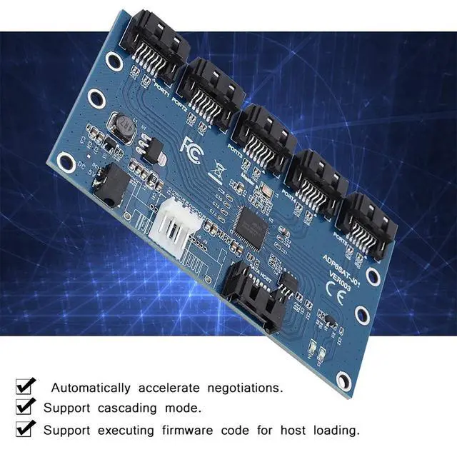 Alt view image 6 of 7 - Zer one 1 to 5 Sata Port Multiplier SATA Expander Hard Disk Riser Card Computer Motherboard SATA3.0 Expansion Card,Support Hot Swap