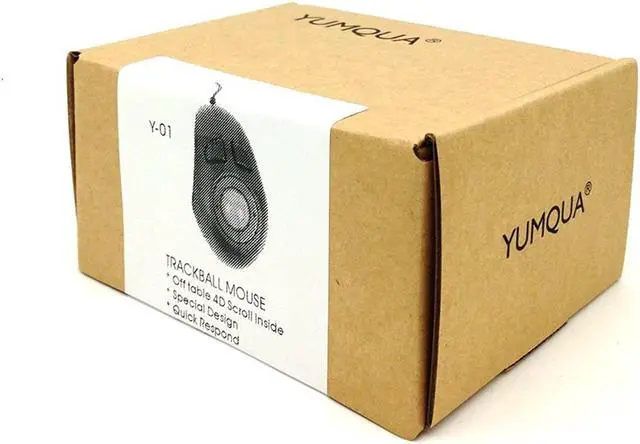 Alt view image 4 of 5 - YUMQUA Y-01 Portable Mini Finger Hand Held 4D USB Wired Trackball Mouse for Laptop Mac Window Computer Fits Left and Right Handed Users -Black