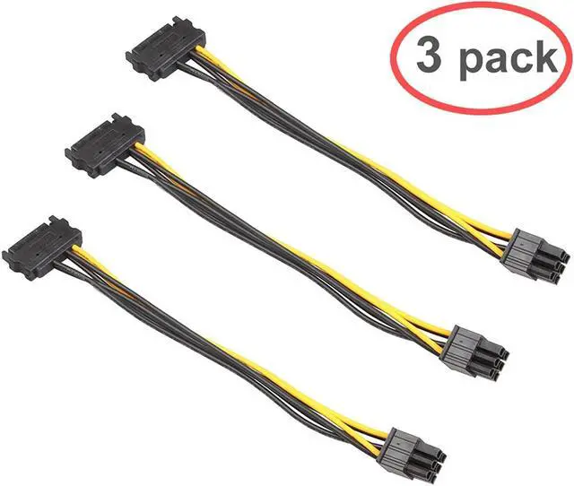 Main image of LIANSHU 3Pack 6 Pin PCI-e to SATA Power Cable - 8 Inches