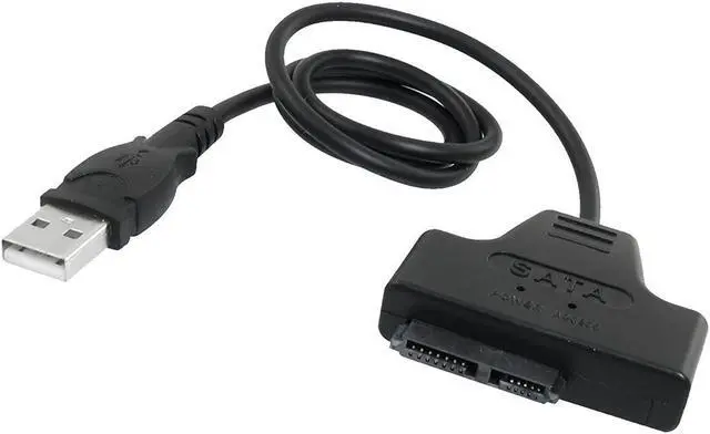 Main image of LUNNING USB 2.0 to 7+6 13 Pin Slimline Slim SATA Laptop CD/DVD ROM Optical Drive Adapter Cable Black