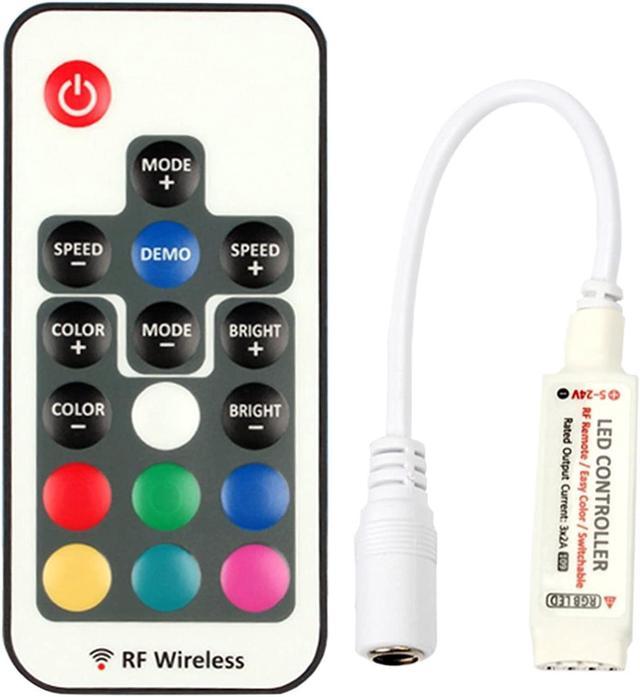 RGBZONE DC 5V-24V 12A RGB LED Controller with 17-Key RF Wireless