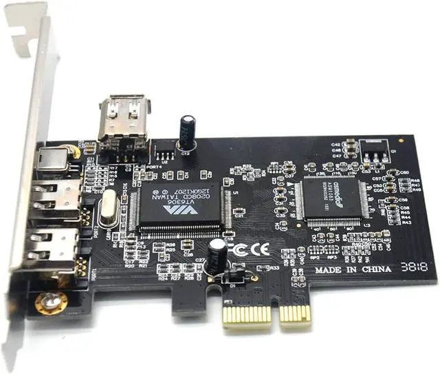 Alt view image 3 of 4 - Padarsey PCIe 3 Ports 1394A Firewire Expansion Card, PCI Express (1X) to External IEEE 1394 Adapter Controller (2 x 6 Pin + 1 x 4 Pin) for Desktop PC and DV Connection