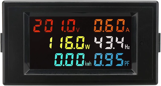 Alt view image 2 of 7 - AC Display Meter, DROK 80-300V 100A Voltage Current Power Factor Frequency Electric Energy Monitor Ammeter Voltmeter Multimeter Tester 110V 220V Digital Color LCD Volt Amp Watt Detector Reader Panel