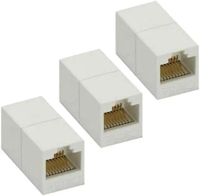 Main image of 3 Pcs Cat5e RJ45 Female to Female Inline Ethernet Crossover Coupler Cable Joiner