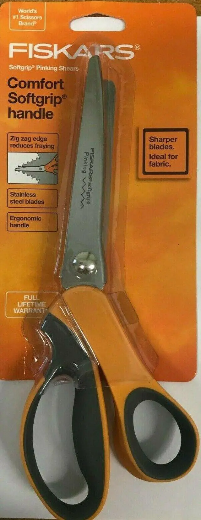Main image of Fiskars - 198980-1002 - 8" Softgrip Pinking Scissors - Orange