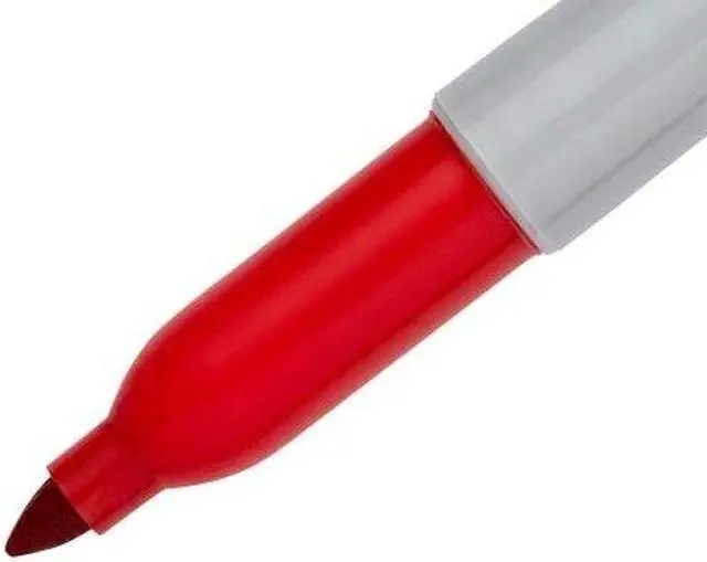 Alt view image 6 of 16 - SHARPIE 30002B Permanent Marker, Red, Fine Tip, Capped, 12 PK