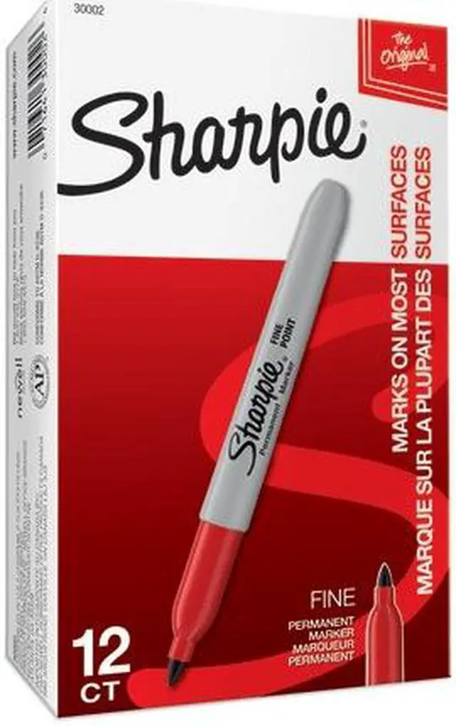 Alt view image 9 of 16 - SHARPIE 30002B Permanent Marker, Red, Fine Tip, Capped, 12 PK
