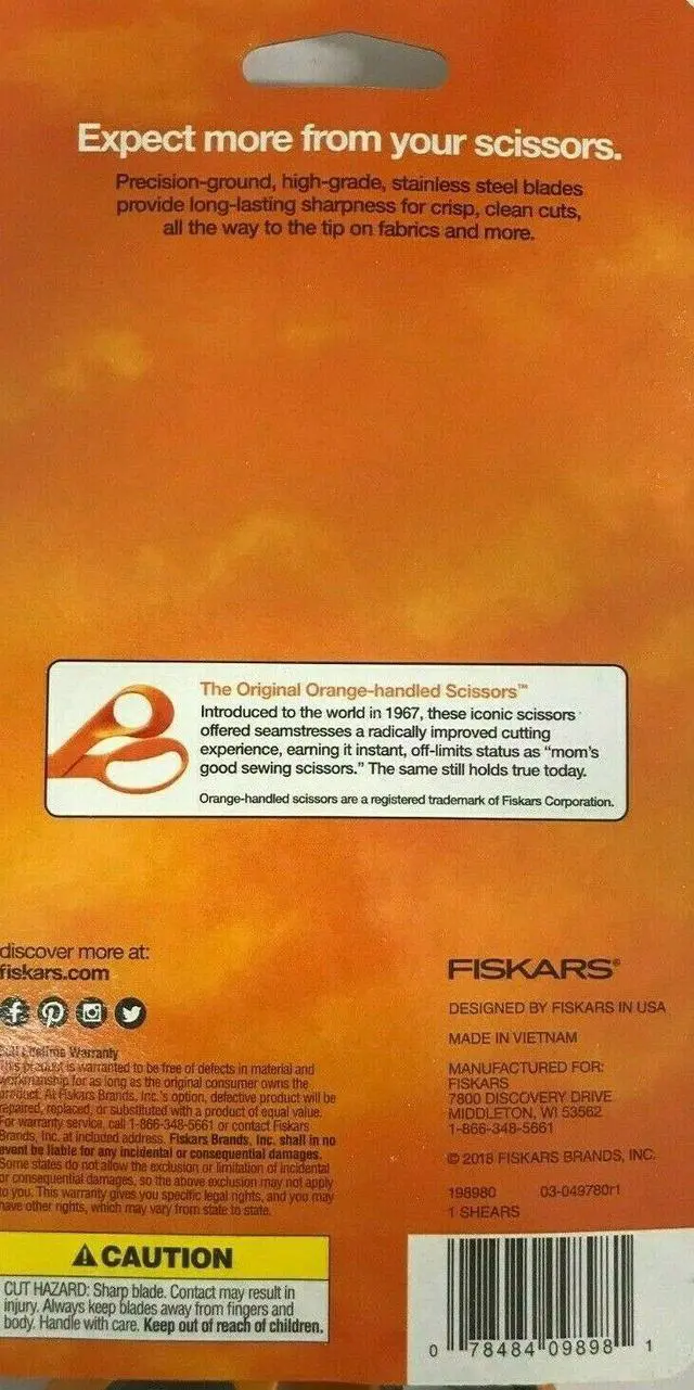 Alt view image 2 of 2 - Fiskars - 198980-1002 - 8" Softgrip Pinking Scissors - Orange