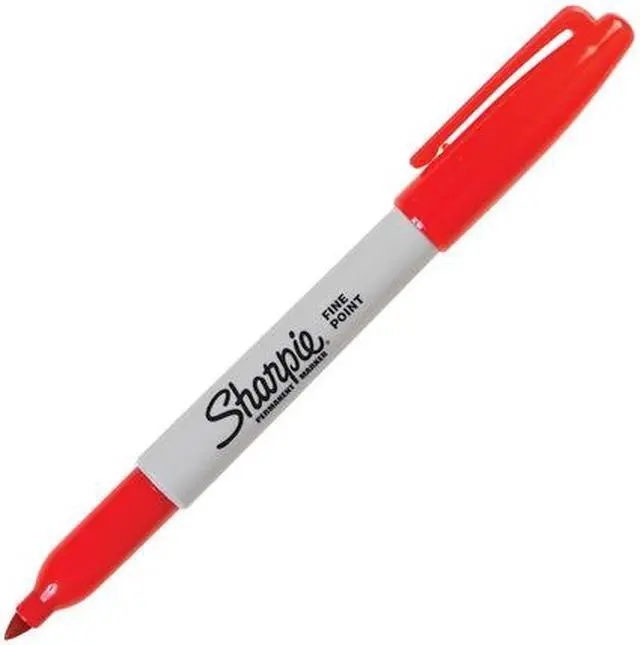 Alt view image 5 of 16 - SHARPIE 30002B Permanent Marker, Red, Fine Tip, Capped, 12 PK