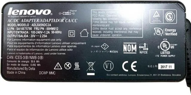 Alt view image 5 of 5 - Genuine Lenovo ADLX45NLC3A AC/DC Power Supply Adapter 20V 2.25A 45W OEM w/PC