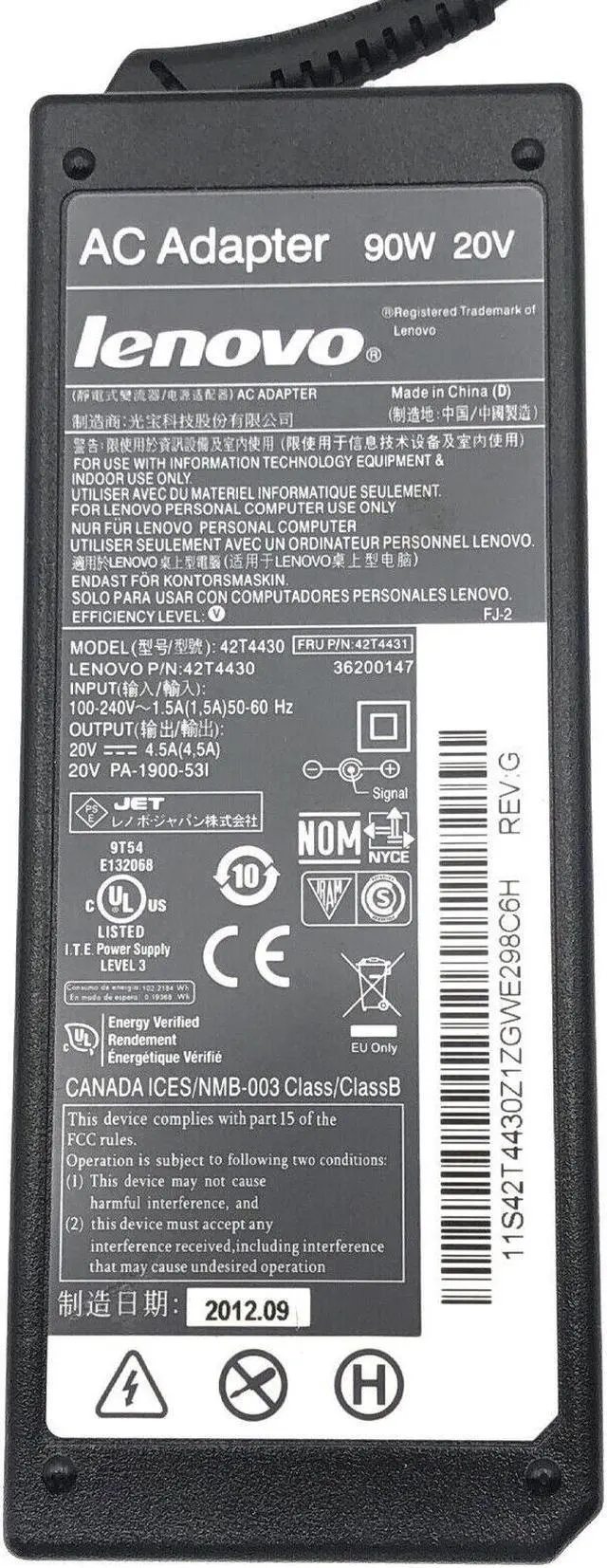 Alt view image 2 of 5 - Genuine Lenovo AC Adapter for ThinkPad Dock Station 45N6693 45N6694 45N6696