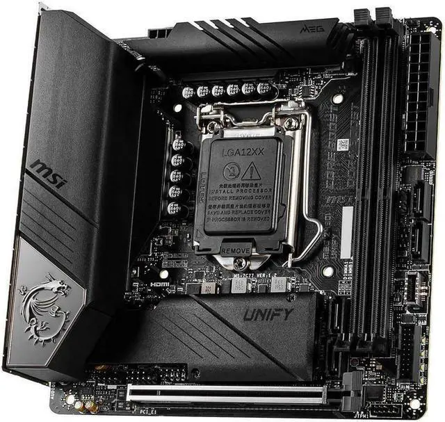 Alt view image 2 of 8 - MSI MEG Z490I UNIFY Intel Z490 1200 LGA Mini-ITX M.2 Desktop Motherboard B