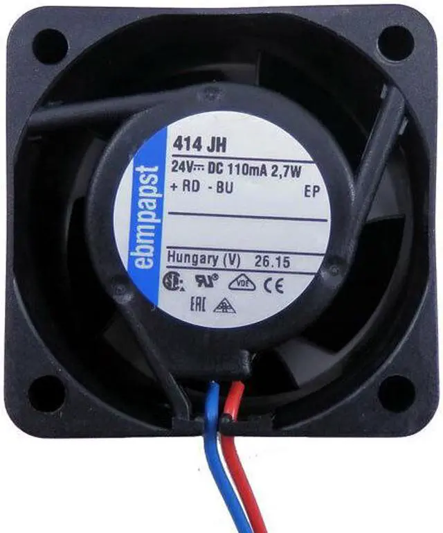 Alt view image 2 of 3 - Ebmpapst 40x25mm 24VDC 12.9CFM DC Axial Fan 414JH