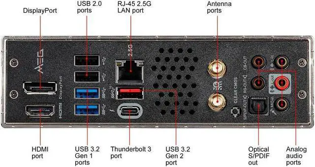 Alt view image 5 of 8 - MSI MEG Z490I UNIFY Intel Z490 1200 LGA Mini-ITX M.2 Desktop Motherboard B