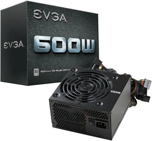 Main image of EVGA 600W 80 Plus 100-W1-0600-K1 Power Supply, 600W (100w10600k1)