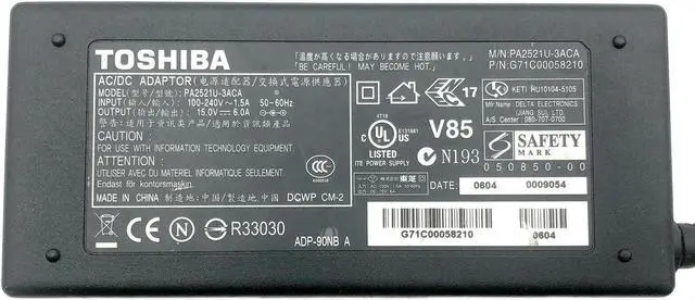 Alt view image 4 of 4 - Genuine Toshiba PA2521U-3ACA Laptop Power Supply AC Adapter W/P.cord