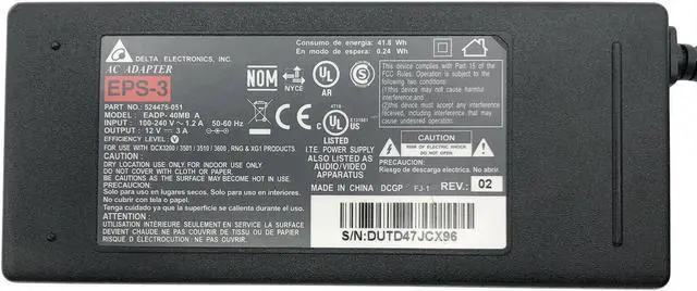 Alt view image 5 of 5 - Genuine Delta EADP-40MB A 12V 3A AC Adapter 524475-051 Power Supply W/P.Cord
