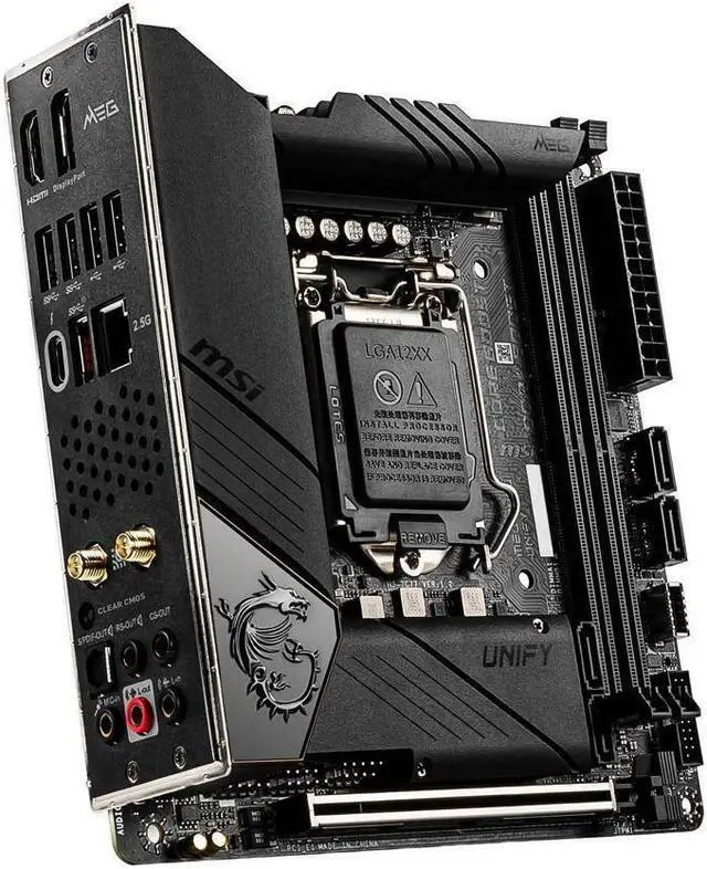 Alt view image 3 of 8 - MSI MEG Z490I UNIFY Intel Z490 1200 LGA Mini-ITX M.2 Desktop Motherboard B