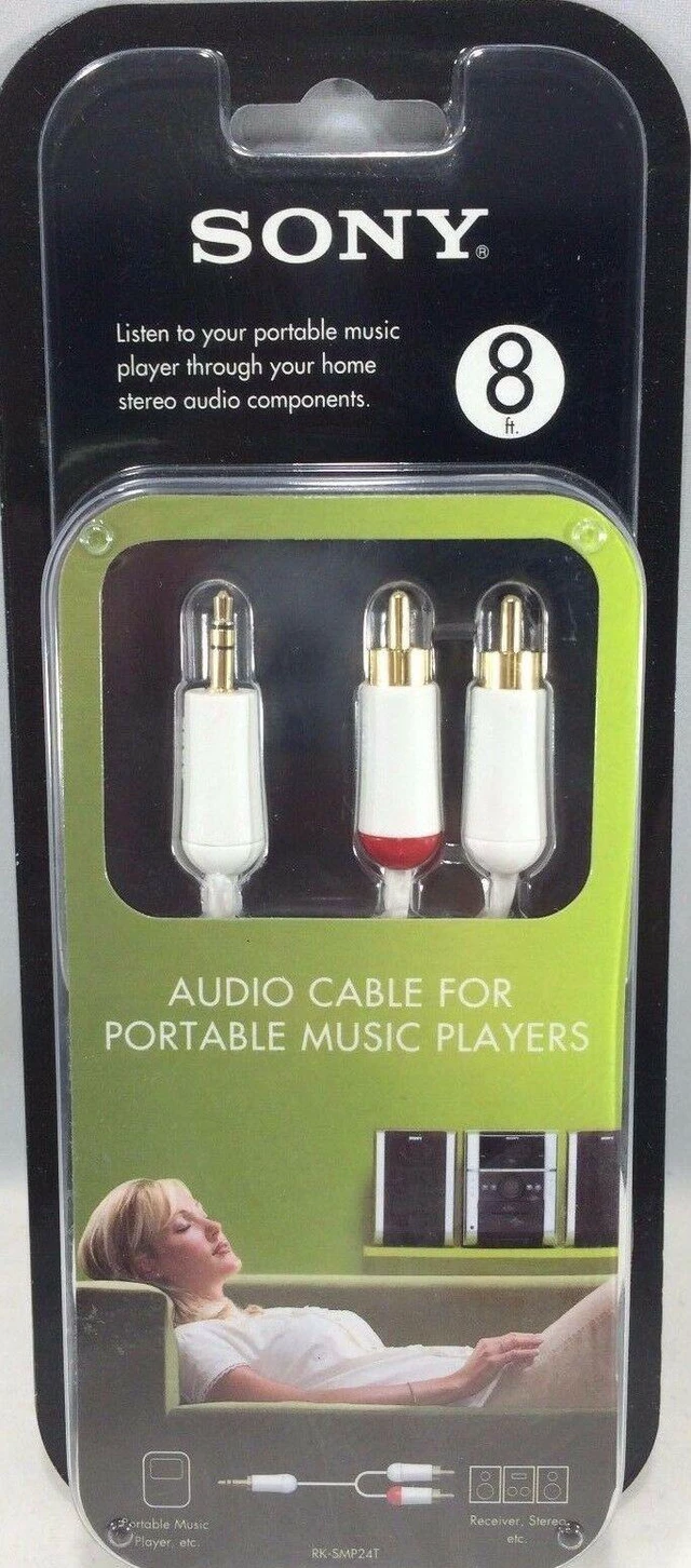 Main image of Sony - RK-SMP24T - Audio Cable for Portable Music Players - 8 Ft.