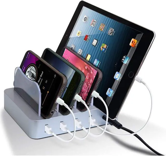 Main image of USB Charging Station - Charging Dock - 4-Port - Fast Charging Station - iPad Docking Station - Smart Charging Station Dock - Multi Charging Station for Cell Phones and Tablets