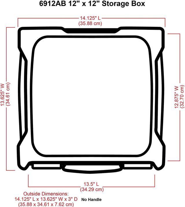 ArtBin Essentials One-Compartment 12 x 12 Box Art & Craft Organizer [1] Plastic  Storage Case Clear, 14.125 x 13.625 x 3,6912AB 