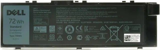 Alt view image 11 of 12 - New Dell Original Precision 7510 17 7710 6-cell 72Wh OEM Battery T05W1