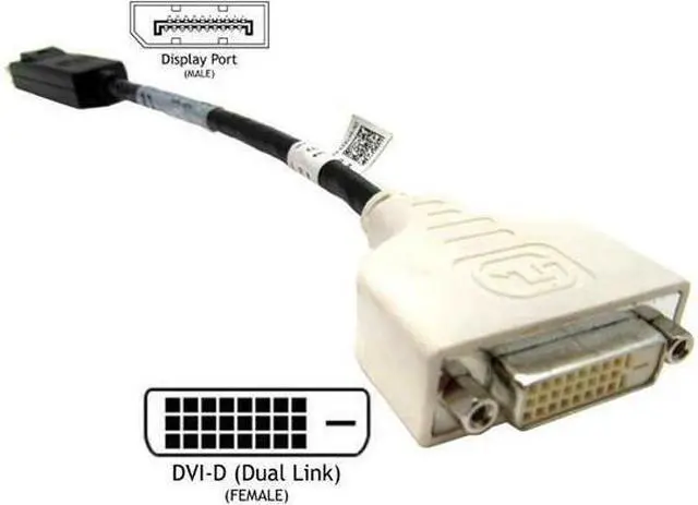 Main image of DELL 023Nvr Dp To Dvi (Display Port Dvi) Cable Adapter Dongle