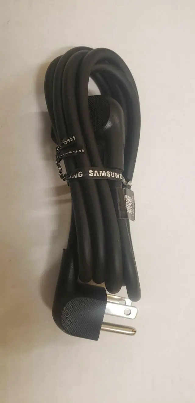 Alt view image 4 of 7 - Samsung 3903-001086 Dual Right Angle Power Cord USA,3P-F,125V,10A,BLK,L150