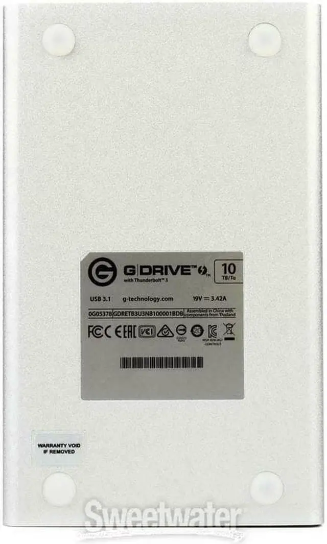 Alt view image 11 of 14 - G-Technology 10TB G-DRIVE with Thunderbolt 3 and USB-C Desktop External Hard Drive, Silver - 0G05378