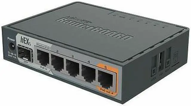 Alt view image 13 of 20 - Mikrotik hEX S RB760iGS router 5x Gigabit Ethernet, SFP, Dual Core 880MHz CPU, 256MB RAM, USB, microSD slot, RouterOS L4, IPsec hardware encryption support and The Dude server package