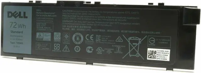 Alt view image 6 of 12 - New Dell Original Precision 7510 17 7710 6-cell 72Wh OEM Battery T05W1